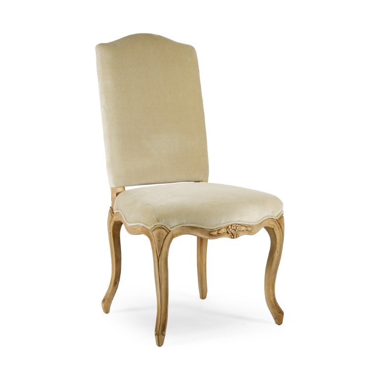 Zentique Cathy Plush Velvet Accent Chair with Birch Frame — Compact Ergonomic Seat, Modern Tapered Legs (98) Natural Birch, Cream Velvet LI-SH8-22-15