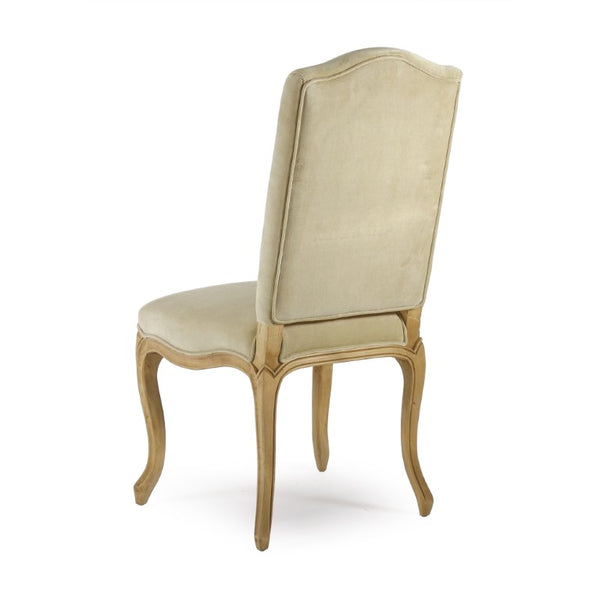 Zentique Cathy Plush Velvet Accent Chair with Birch Frame — Compact Ergonomic Seat, Modern Tapered Legs (98) Natural Birch, Cream Velvet LI-SH8-22-15