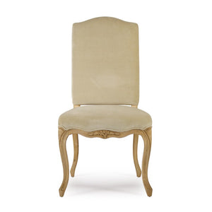 Zentique Cathy Plush Velvet Accent Chair with Birch Frame — Compact Ergonomic Seat, Modern Tapered Legs (98) Natural Birch, Cream Velvet LI-SH8-22-15
