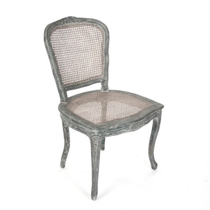 Zentique Annette Distressed Blue Linen Accent Chair with Solid Birch Frame, Coastal Vintage Charm, 21"W LI-SH8-22-19-1 Distressed Blue