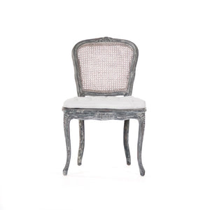 Zentique Annette Distressed Blue Linen Accent Chair with Solid Birch Frame, Coastal Vintage Charm, 21"W LI-SH8-22-19-1 Distressed Blue