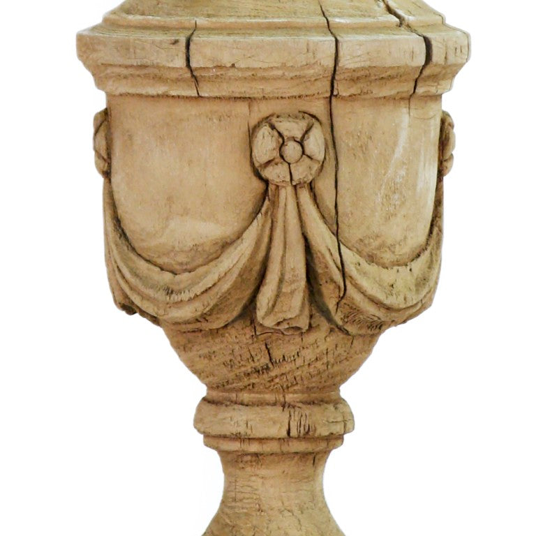 Zentique Abel Solid Poplar Urn — Slim 24.5" Memorial Vessel with Natural Grain Finish for Elegant Display LI-SH9-06-09