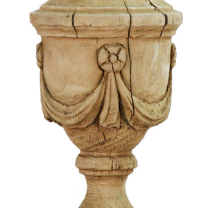 Zentique Abel Solid Poplar Urn — Slim 24.5" Memorial Vessel with Natural Grain Finish for Elegant Display LI-SH9-06-09