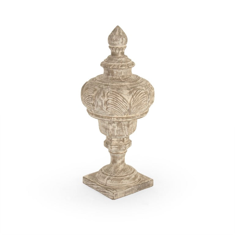 Zentique Victory Wooden Urn Antique White — Solid Poplar Memorial Urn, Timeless Design, Secure Closure, 10x26x10 LI-SH9-06-10 White