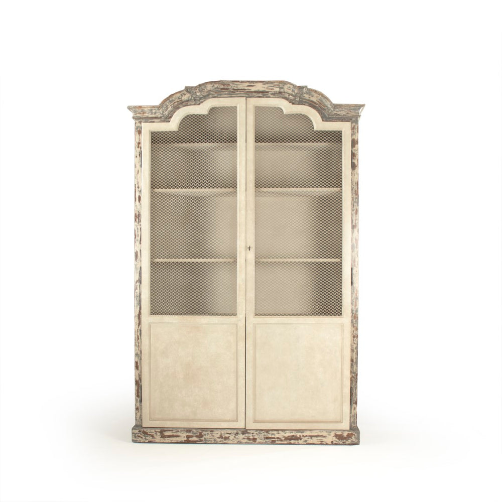 Tonny Cabinet Distressed Grey Wash, Antique Off-White Doors LI-SH9-12-46 Distressed Zentique