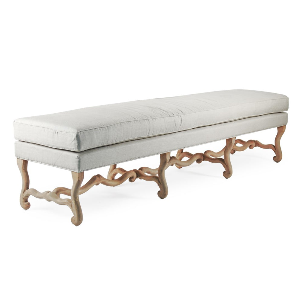 Cloris Bench Dry Finished Birch, Beige Linen LI-SH9-18-14 Zentique