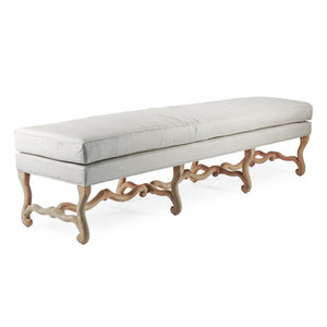 Zentique Cloris Minimalist Linen Bench — Solid Birch & Oak Accents, Durable Plywood Frame, Versatile Seating (94 chars) LI-SH9-18-14