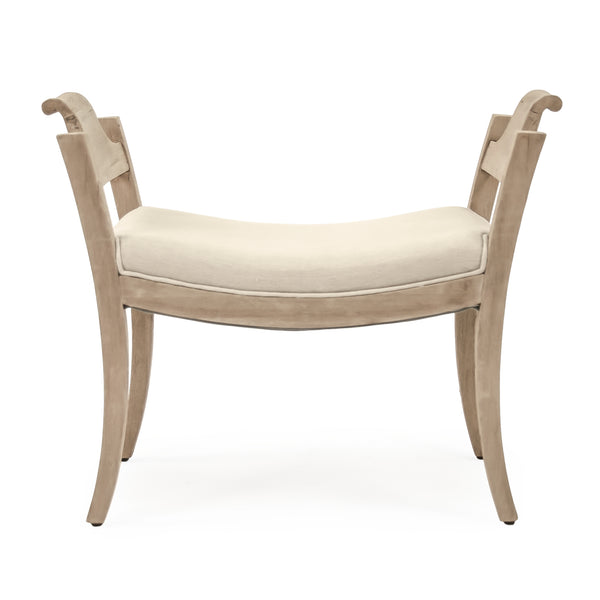 Mila Stool Dry Finished Walnut, Natural Linen LI-SH9-18-20 Zentique