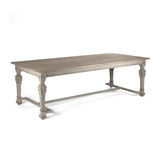 San Francisco Dining Table Dry Natural Top, Distressed Grey Base LI-SH9-25-26 Zentique