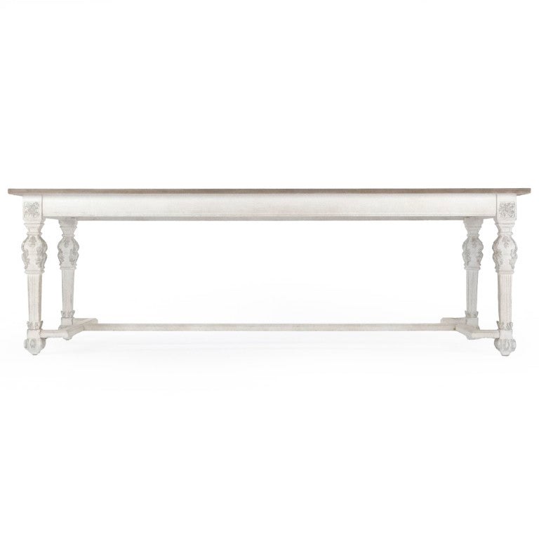 Zentique San Francisco Dining Table White lacquered elm-birch top, durable stain-resistant finish, seats 6–8, modern centerpiece LI-SH9-25-26 White