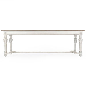 Zentique San Francisco Dining Table White lacquered elm-birch top, durable stain-resistant finish, seats 6–8, modern centerpiece LI-SH9-25-26 White