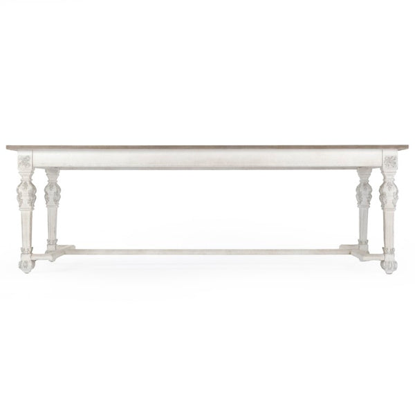 Zentique San Francisco Dining Table White lacquered elm-birch top, durable stain-resistant finish, seats 6–8, modern centerpiece LI-SH9-25-26 White