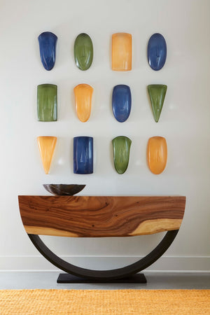 Phillips Collection Classic Convex Cycladic Wall Art - Enchanting Geometric Faces For Modern Home Decor And Inspiration Green Glass Ch119138