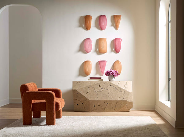 Phillips Collection Rectangle Cycladic Wall Art - Vibrant Geometric Faces To Enliven Your Space With Greek Charm Brown Glass Ch119141