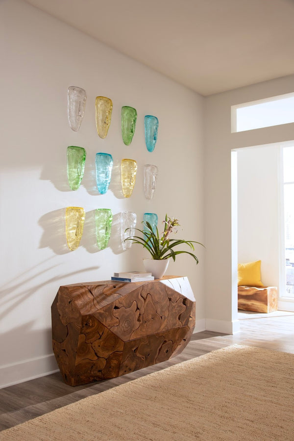 Phillips Collection Glass Face Turquoise Wall Tile - Ethereal Artistry For Modern Organic Decor In Dann Foley Collection Clear Glass Ch92442