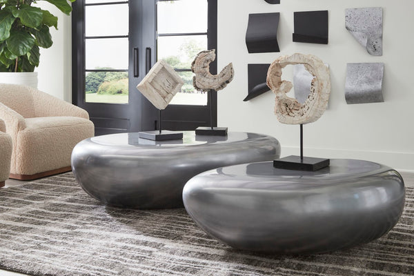 Phillips Collection Eroded Wood Circle Sculpture On Stand - Nature-inspired Teak Art With Modern Black Iron Base Brown,Black Wood,Metal Id102141