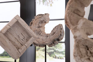 Phillips Collection Eroded Wood Circle Sculpture On Stand - Nature-inspired Teak Art With Modern Black Iron Base Brown,Black Wood,Metal Id102141