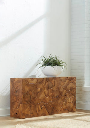 Phillips Collection Teak Slice Console Table – Exquisite Handcrafted Design, Natural Texture For Modern & Rustic Spaces Brown Wood ,Teak Id104179