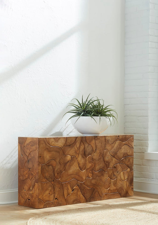 Phillips Collection Teak Slice Console Table – Exquisite Handcrafted Design, Natural Texture For Modern & Rustic Spaces Brown Wood ,Teak Id104179