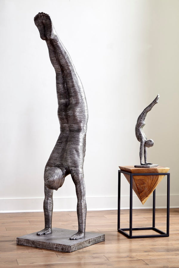 Phillips Collection Handstand Sculpture - Striking Aluminum Art Piece Showcasing Athletic Elegance And Modern Design Silver Metal ,Aluminum Id105377