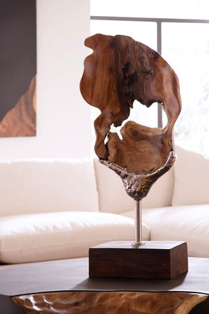 Phillips Collection Metallurgy Wood Sculpture - Exquisite Artisan Craftsmanship, Unique Suar Wood Design For Elegant Spaces Brown Wood ,Suar Id112794