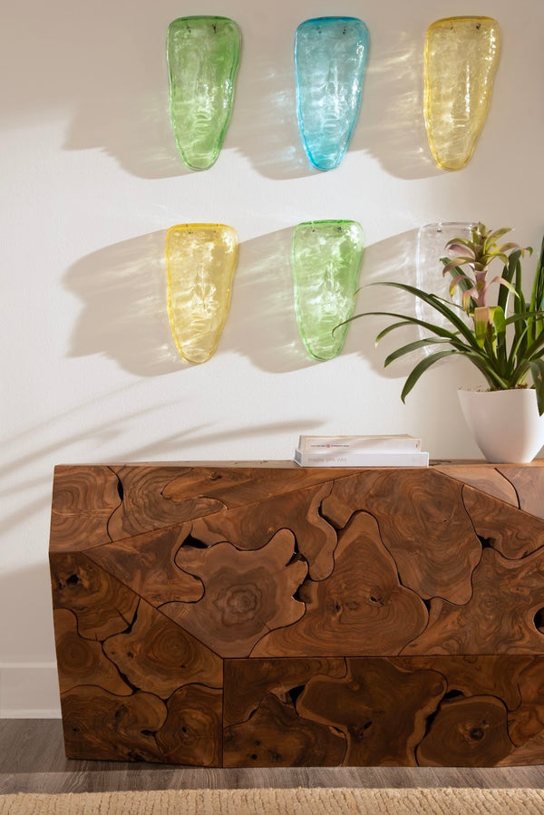 Phillips Collection Prism Console Table - Handcrafted Teak Wood Artistry For Contemporary And Industrial Design Styles Brown Wood ,Teak Id114656