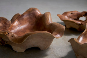 Phillips Collection Carving Bowl - Hand-crafted Teak Root Design For Elegant Tabletop Decor And Unique Style Brown Wood Id114854