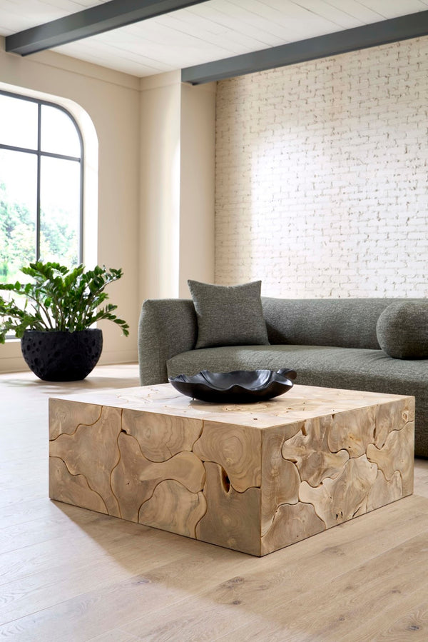 Phillips Collection Teak Slice Coffee Table - Handcrafted Unique Design For Modern Homes, Perfect For Any Style Brown Wood ,Teak Id115179