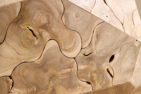 Phillips Collection Prism Console Table: Artfully Crafted Teak Wood Design For Modern And Industrial Interiors Beige Wood Id116305