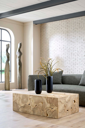 Phillips Collection Teak Slice Coffee Table - Handcrafted Unique Design For Modern Homes, Perfect For Any Style Beige Wood ,Teak Id116319