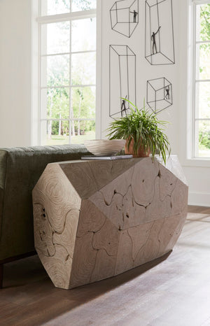 Phillips Collection Prism Console Table: Artfully Crafted Teak Wood Design For Modern And Industrial Interiors Beige Wood Id116440