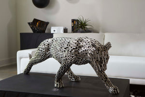 Phillips Collection Panther Pipe Sculpture By Timbul Raharjo - Exquisite Modern Art Piece For Contemporary Spaces Silver Metal ,Stainless Steel Id116840