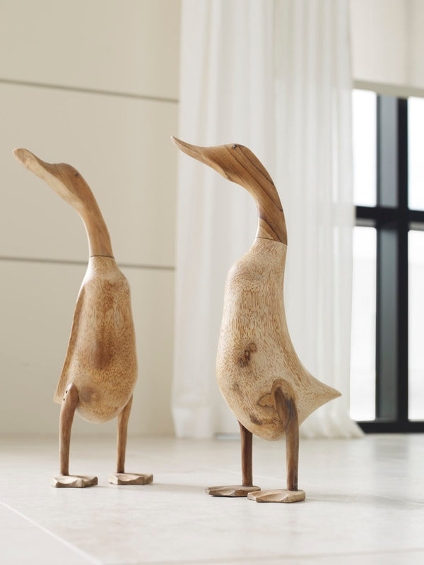 Phillips Collection Wood Duck Sculptures Set Of 2 - Charming Chamcha Wood Accents For Modern Organic Home Decor Brown Wood ,Chamcha Wood Id65149
