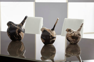 Phillips Collection Petrified Wood Birds, Hand-carved Set Of 3 Stunning Decor Pieces For Home, Table & Window Sill Assorted,Off White,Black Petrified Wood Id75023