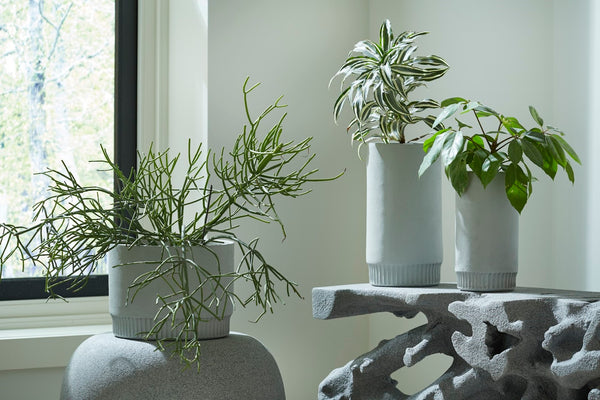 Phillips Collection Harvest Contemporary Planter With Clean Lines And Unique Design For Modern Gardening Aesthetics Gray Resin Composite Ph100223