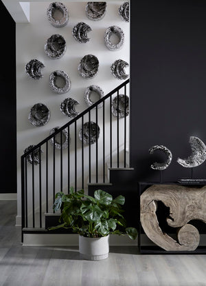 Phillips Collection Cast Eroded Wood Circle Wall Tile - Modern Organic Design With Silver Leaf Finish For Unique Spaces Silver Resin Composite Ph102835