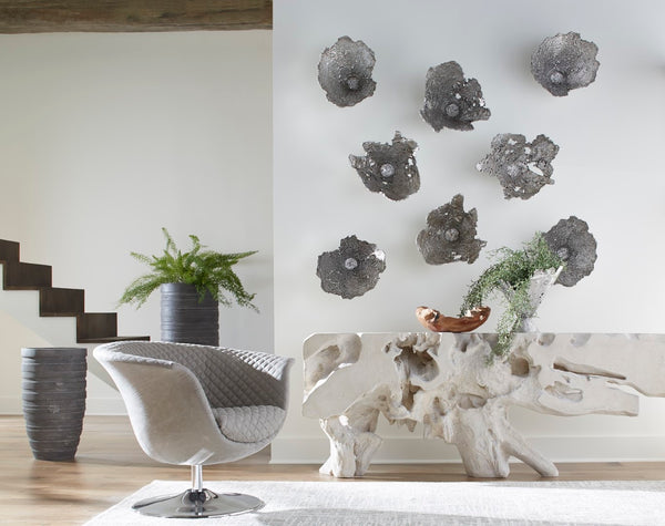 Phillips Collection Jagged Splash Bowl Wall Art - Stunning Silver Leaf Sculpture For Modern Organic Home Décor Silver Resin Composite Ph103661