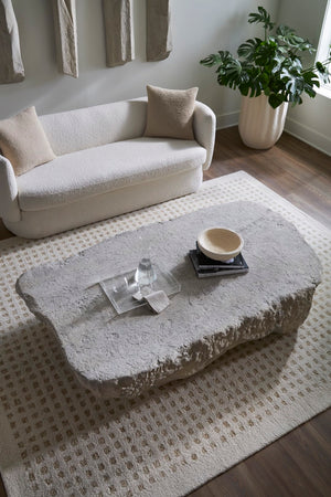 Phillips Collection Quarry Coffee Table - Bold Organic Design With Rustic Charm And Lightweight Durability For Any Space Off White Resin Ph104332