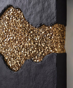 Phillips Collection Geode Texture Panel In Black And Gold – Modern Organic Wall Art For Stunning Home Decor Statement Black,Gold Resin Ph105375