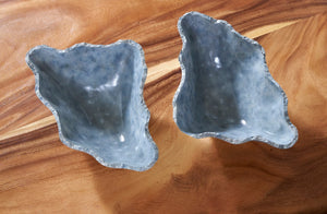Phillips Collection Cast Blue Onyx Bowl - Hand-painted Decorative Accent With Natural Veining For Elegant Spaces Blue Resin Ph106691