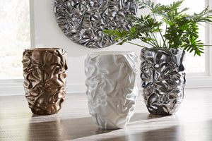 Phillips Collection Drape Planter - Hypnotizing Composite Design With Elegant Fabric-like Texture For Modern Spaces White Resin Ph108835