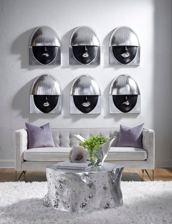 Phillips Collection Fashion Faces Wall Art - Chic Resin Décor Piece With Striking Style To Elevate Your Space Elegantly Black,Silver Resin Ph109380