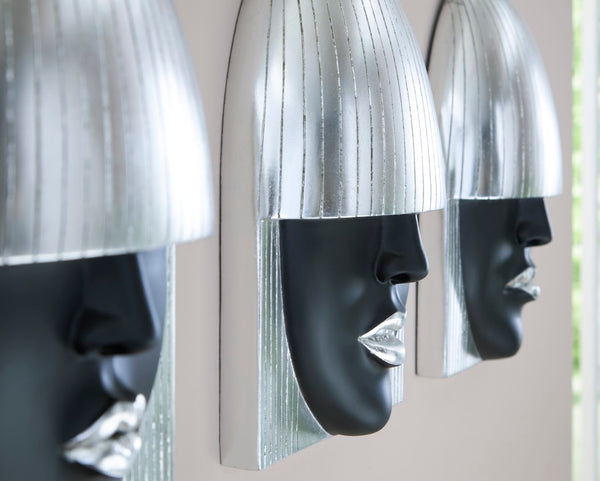 Phillips Collection Fashion Faces Wall Art - Chic Resin Décor Piece With Striking Style To Elevate Your Space Elegantly Black,Silver Resin Ph109382