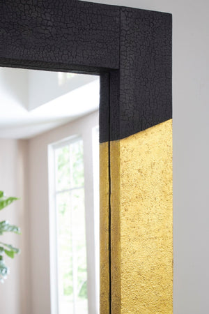 Phillips Collection Scorched Mirror - Stunning Rectangle Design In Black And Gold Leaf, Perfect For Modern Homes Black,Gold Resin Ph110307