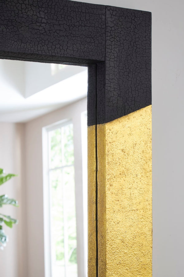 Phillips Collection Scorched Mirror - Stunning Rectangle Design In Black And Gold Leaf, Perfect For Modern Homes Black,Gold Resin Ph110307