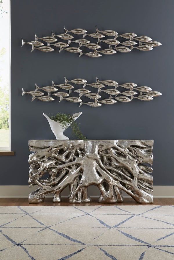 Phillips Collection School Of Fish Wall Art – Playful Dimensional Decor Celebrating Teamwork And Unity For Your Space Silver Resin Ph110576