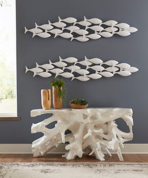 Phillips Collection School Of Fish Wall Art – Playful Dimensional Decor Celebrating Teamwork And Unity For Your Space White Resin Ph110577