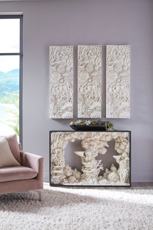 Phillips Collection Reef Framed Console: Stunning Statement Piece To Elevate Contemporary Spaces With Organic Style Off White Resin Ph112035