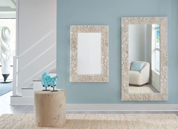 Phillips Collection Reef Mirror - Elegant Full-length Design For A Beachy Rustic Look Or Sophisticated Wall Display Off White Resin Ph112038