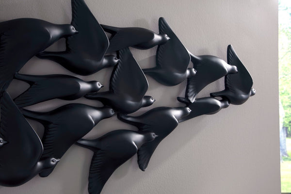 Phillips Collection Flock Of Birds Wall Art, Artisan-grade Resin Décor For Unique Depth And Stylish Migration Theme Black Resin Ph112985